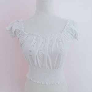 milkmaid white eyelet babydoll lolita crop top